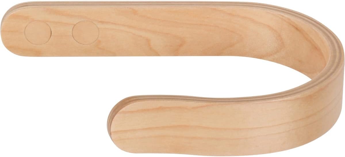 2 x Waveply Wood Curtain Holdbacks Plywood Drapery U Shaped Hook Tiebacks for Wall (Maple)