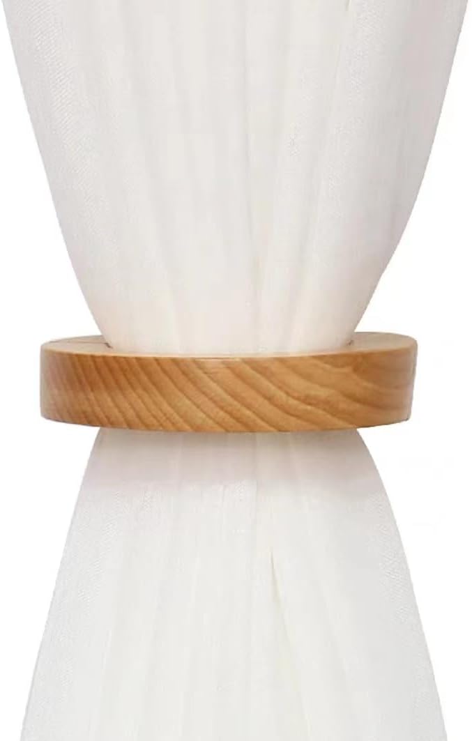 Generic Wooden Curtain Tiebacks, Magnetic Curtain Tiebacks, for Thin Curtains Or Gauze Curtains Curtain Ties Backs, Rustic and Elegant Log Style