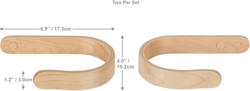 2 x Waveply Wood Curtain Holdbacks Plywood Drapery U Shaped Hook Tiebacks for Wall (Maple)
