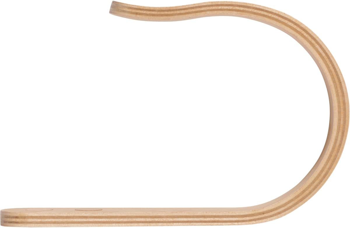 2 x Waveply Wood Curtain Holdbacks Plywood Drapery U Shaped Hook Tiebacks for Wall (Maple)