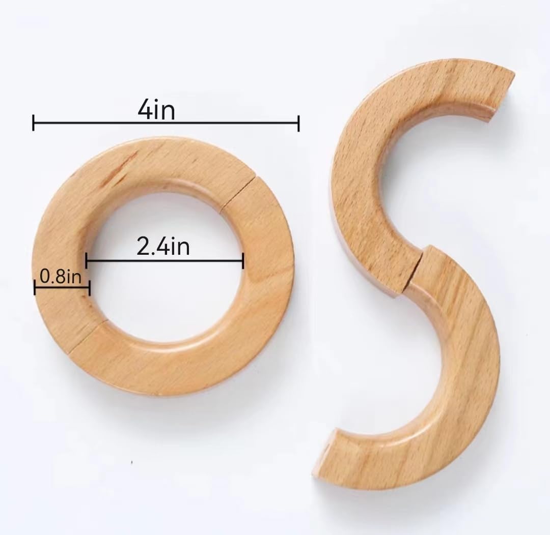 Generic Wooden Curtain Tiebacks, Magnetic Curtain Tiebacks, for Thin Curtains Or Gauze Curtains Curtain Ties Backs, Rustic and Elegant Log Style