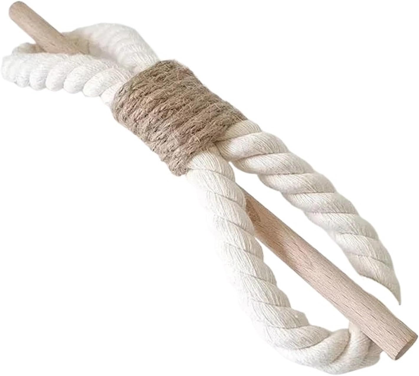 Curtain Tiebacks 12pcs Solid Wooden Curtain Tieback - Simple Rope Holdback for Home Decor(Brown)