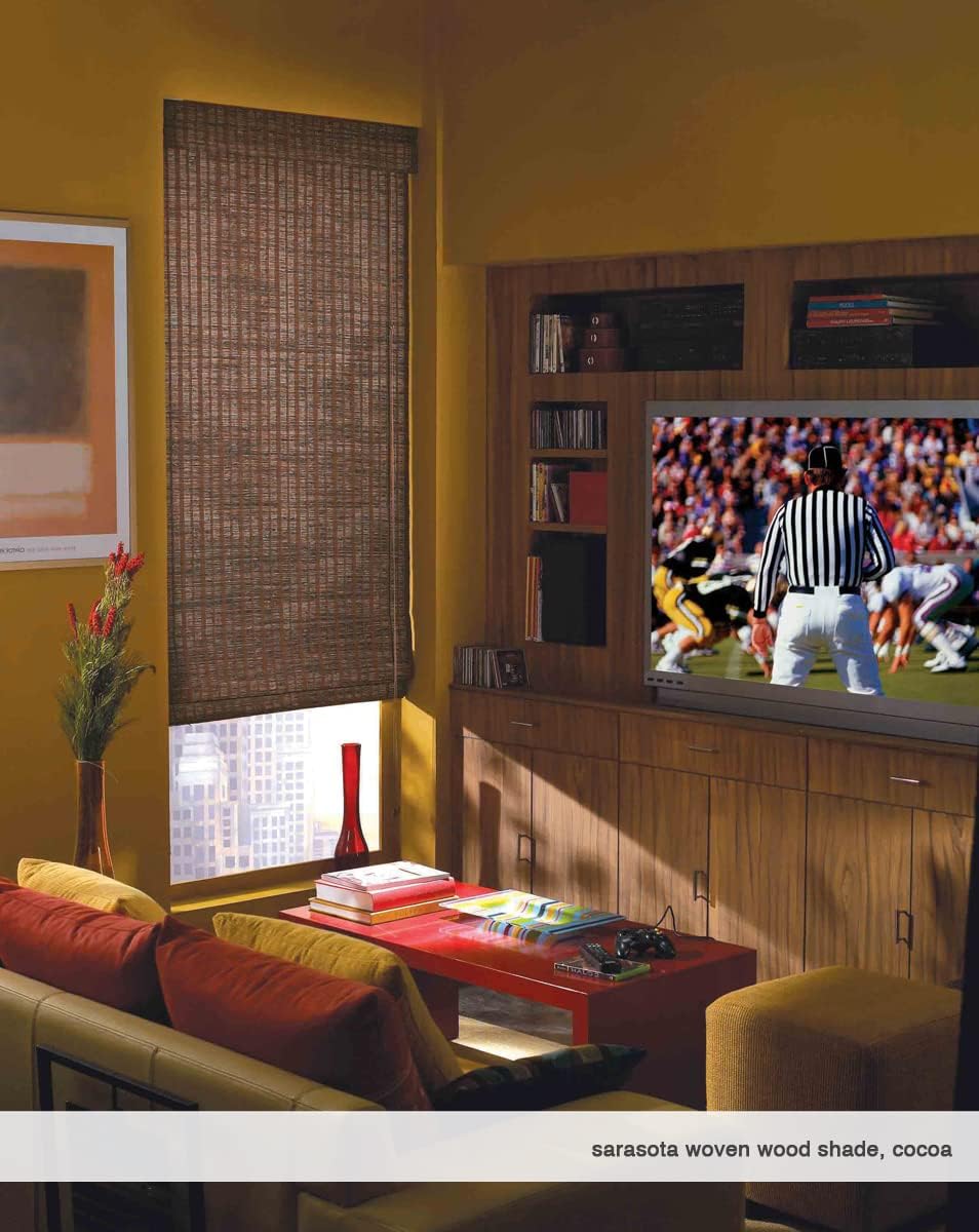 Cordless Woven Wood Roman Shades, Sizes 20 to 72 Wide and 24 to 72 High, Hatteras Camel (Click Customize Now)