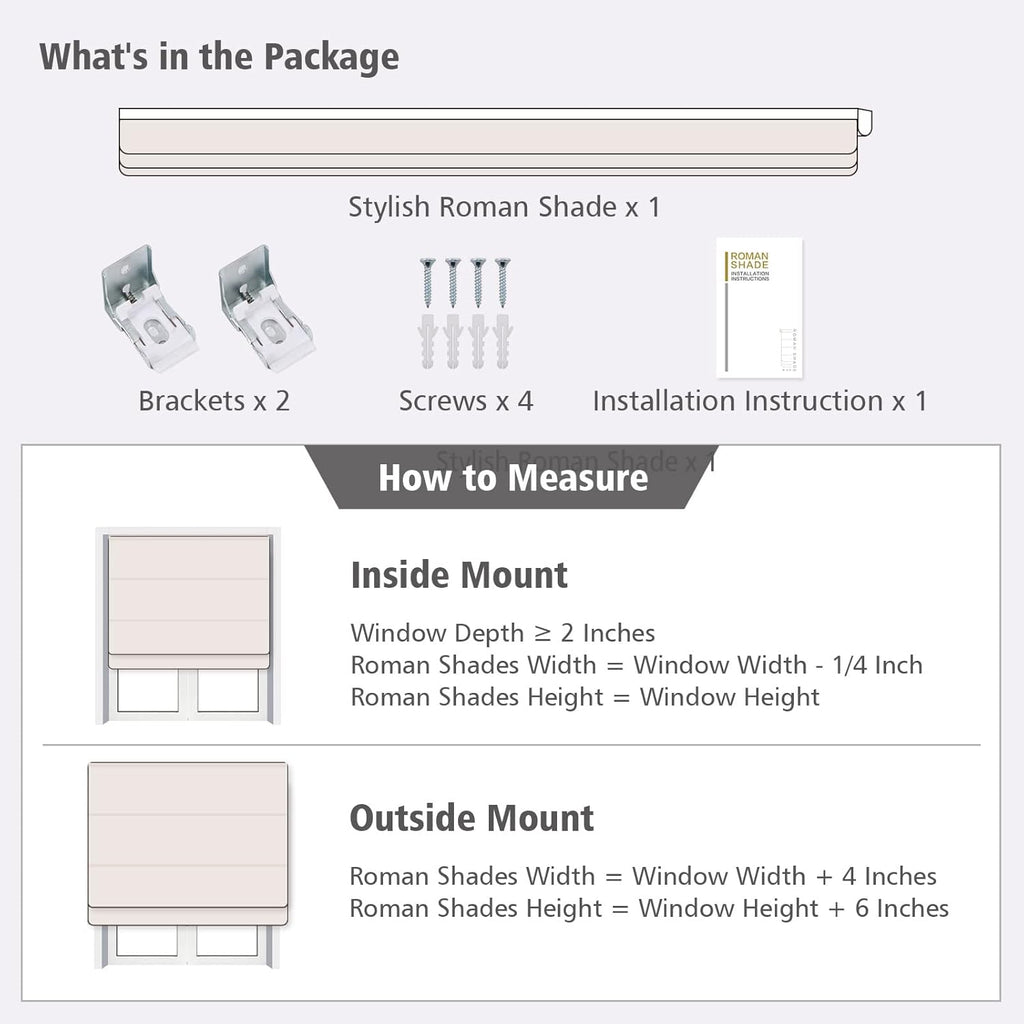 Artdix Cordless Linen Roman Shades, Natural Custom Fabric Room Darkening Roman Window Shades Blinds for Doors, French Doors, Kitchen Windows, Bathroom Windows