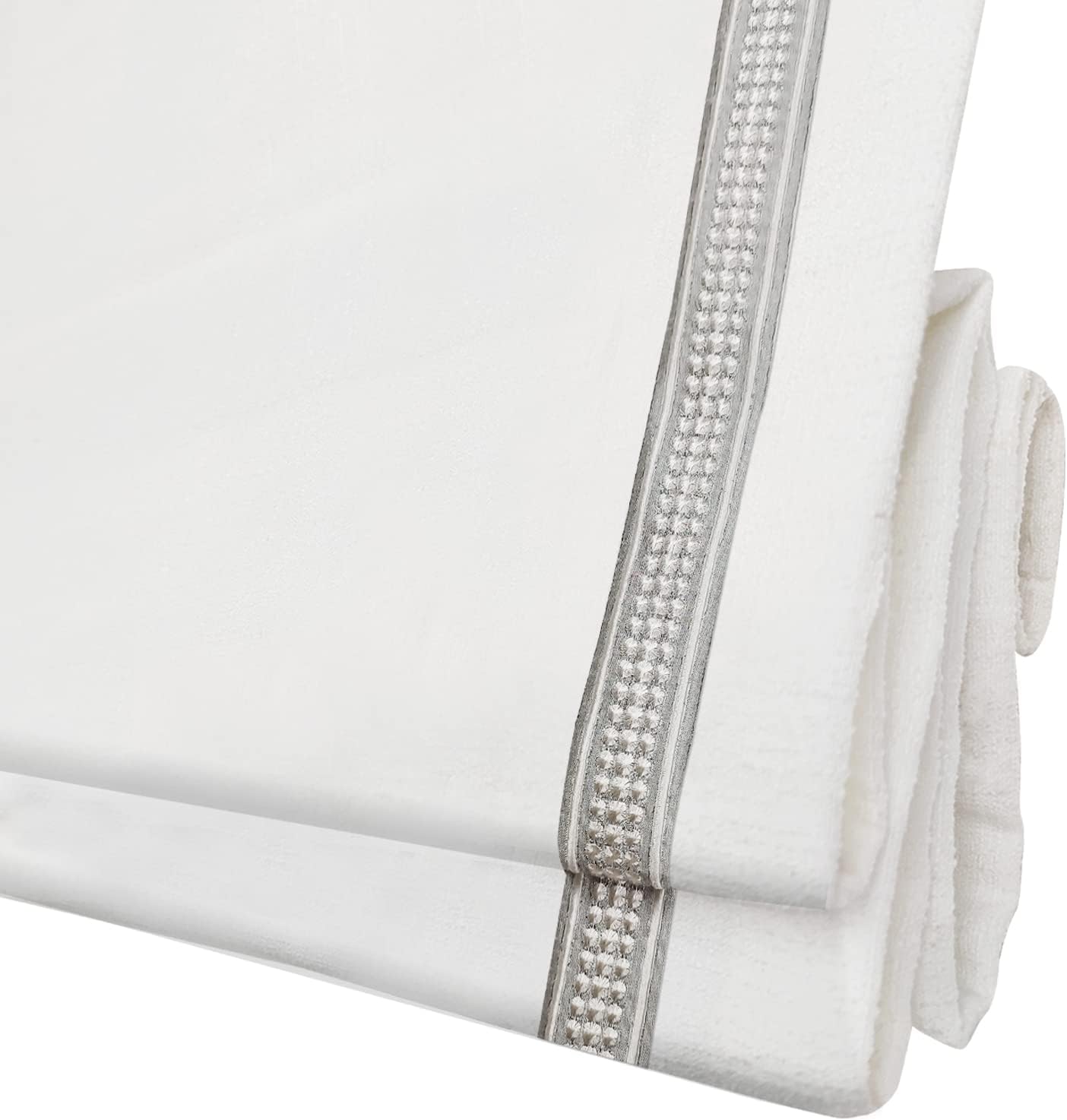 DEJAVU Cordless Bamboo Roman Shades, Blackout Light Filtering Blinds for Indoor Windows, Natural Woven Shades With Valance for Patio, Doors, Easy to Install, Pecan Color