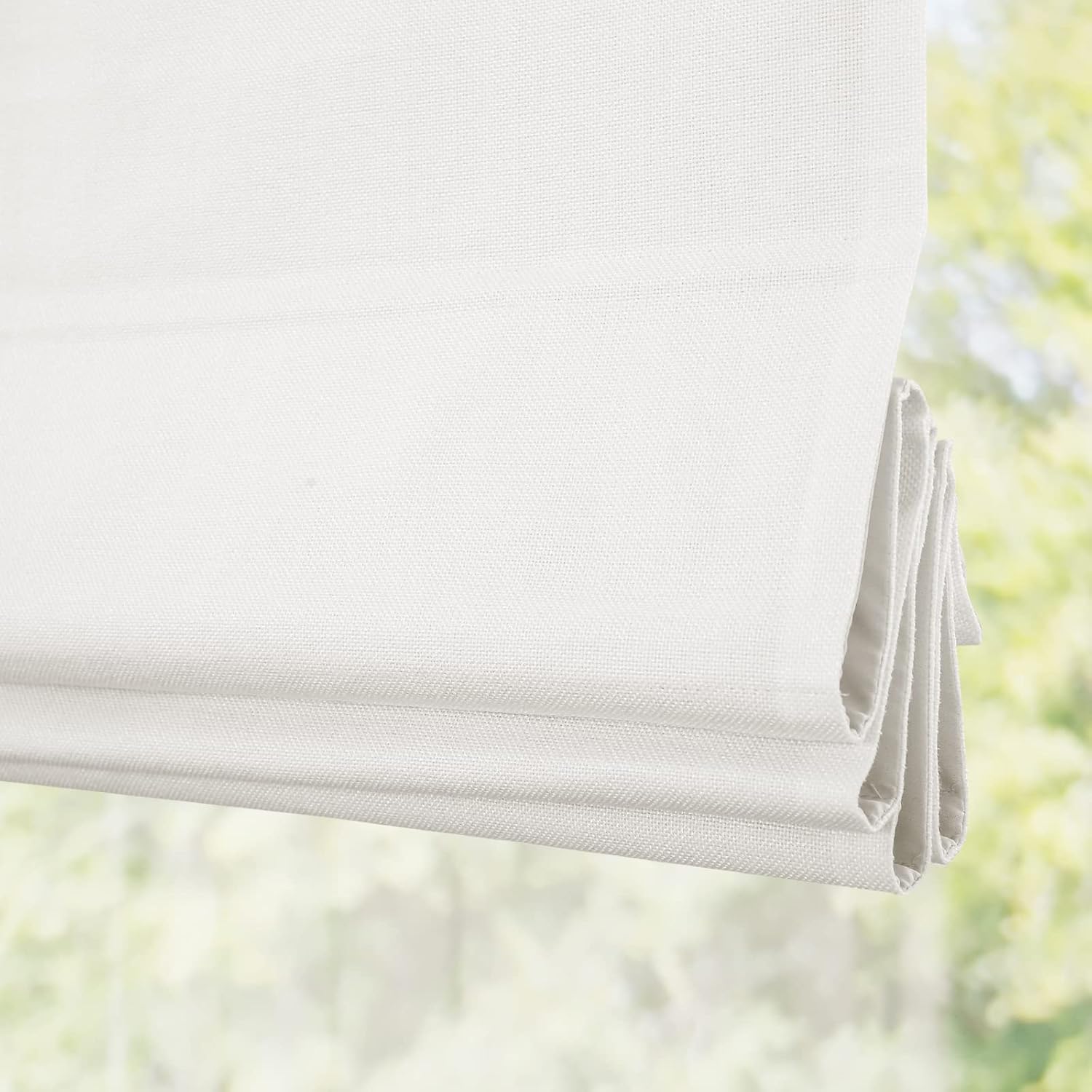 DEJAVU Cordless Bamboo Roman Shades, Blackout Light Filtering Blinds for Indoor Windows, Natural Woven Shades With Valance for Patio, Doors, Easy to Install, Pecan Color