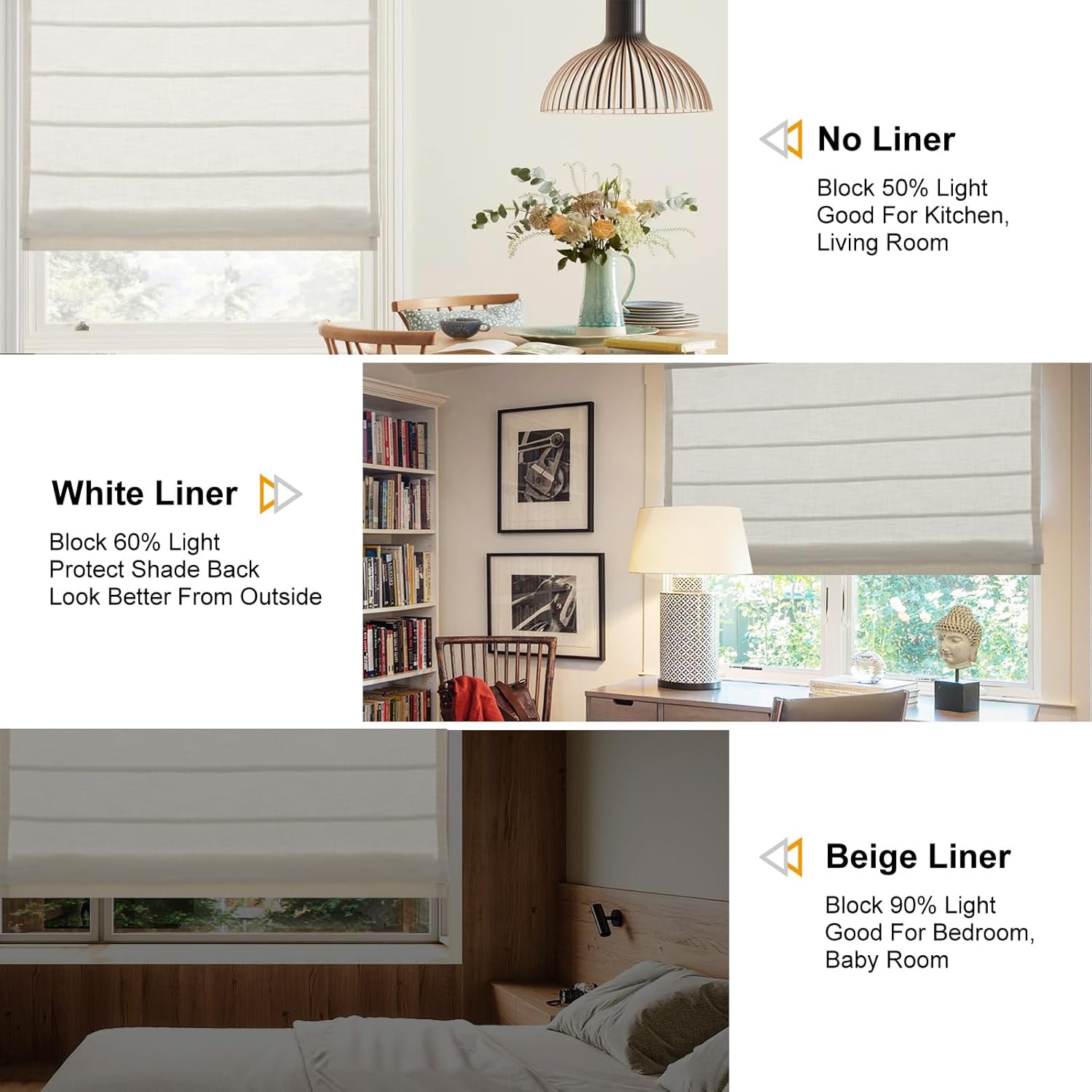 Artdix Cordless Linen Roman Shades, Natural Custom Fabric Room Darkening Roman Window Shades Blinds for Doors, French Doors, Kitchen Windows, Bathroom Windows