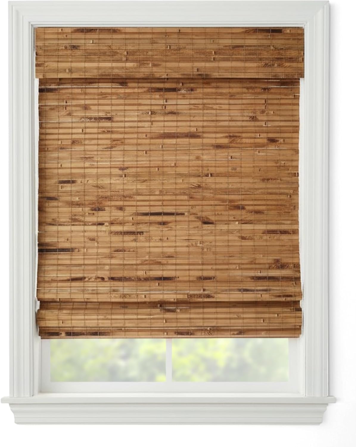 Cordless Woven Wood Roman Shades, Sizes 20 to 72 Wide and 24 to 72 High, Hatteras Camel (Click Customize Now)