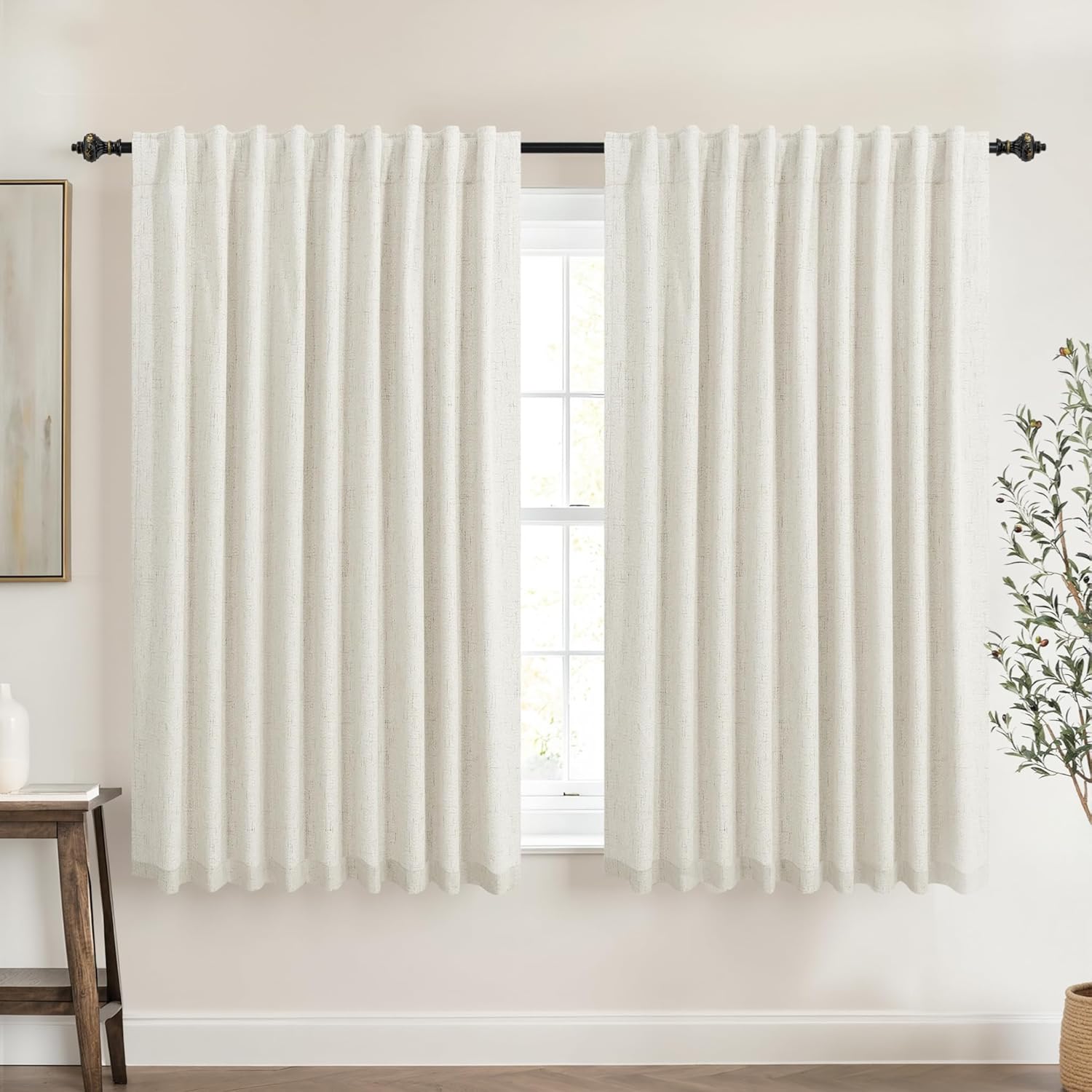 Extra Wide Soundproof Blackout Curtains with Pleated Back Tab Rod Pocket,96 Inch Long 2 Panel Set Thermal Curtain for Winter Insulated to Keep Cold Out Noise Reducing Curtains for Living Room Bedroom