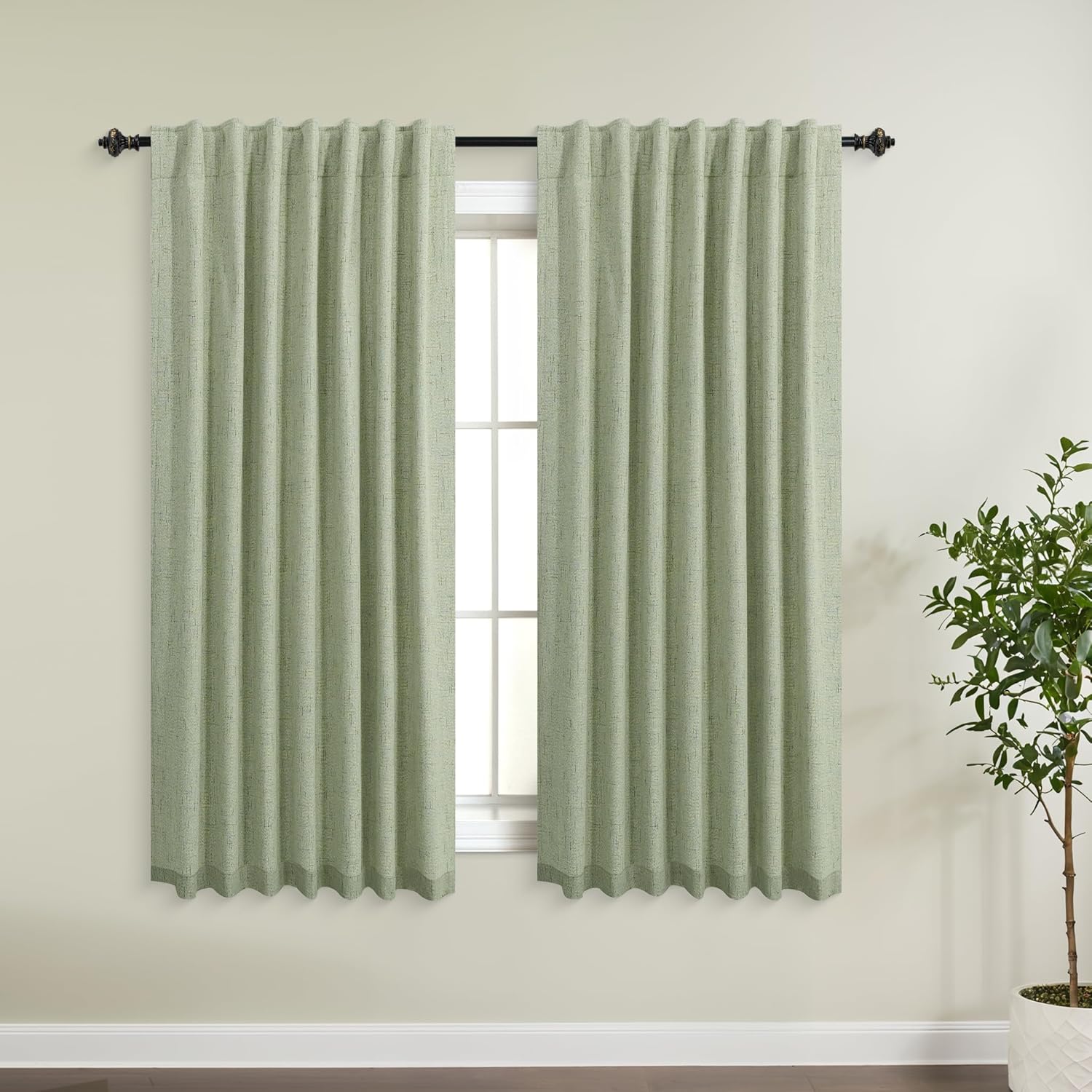 Extra Wide Soundproof Blackout Curtains with Pleated Back Tab Rod Pocket,96 Inch Long 2 Panel Set Thermal Curtain for Winter Insulated to Keep Cold Out Noise Reducing Curtains for Living Room Bedroom