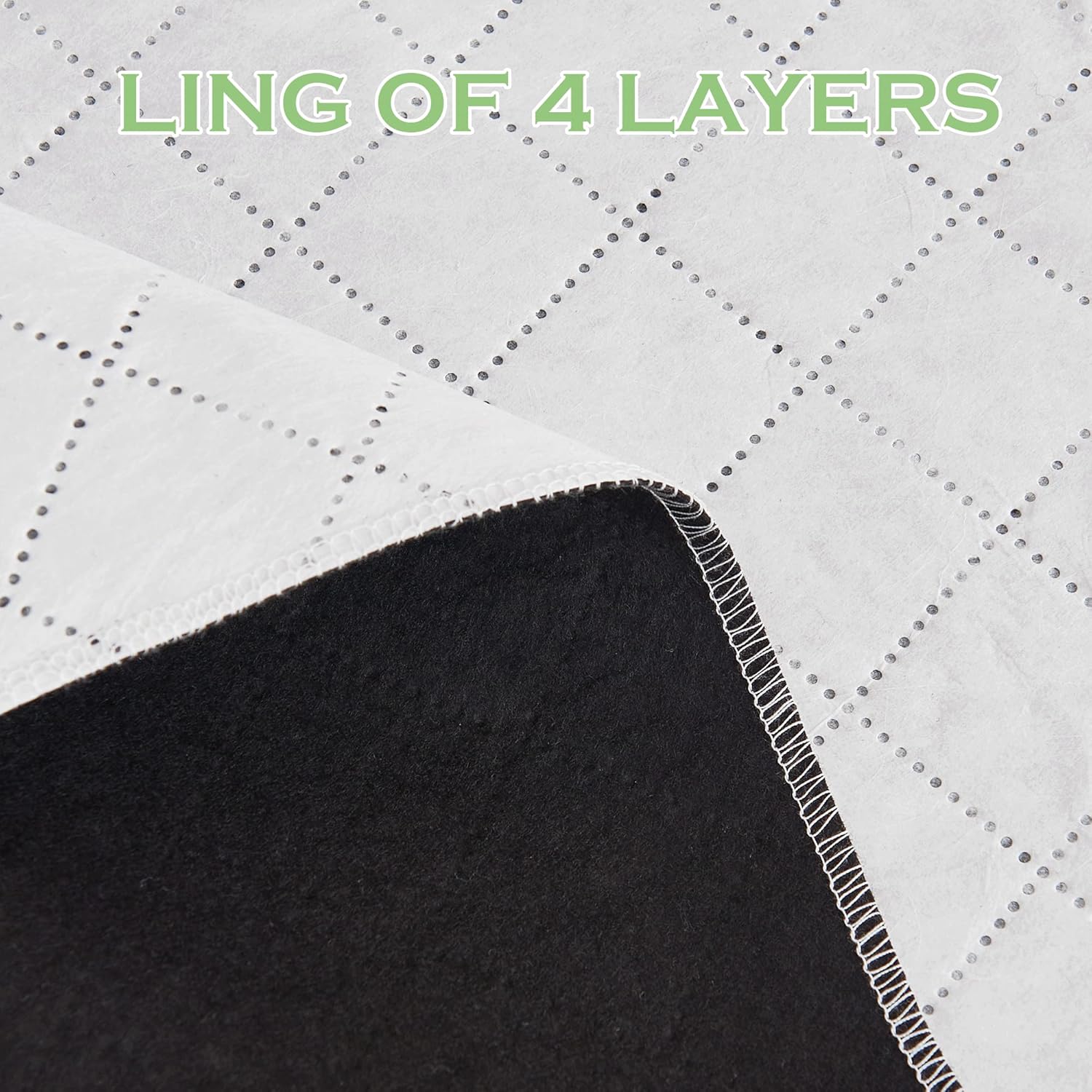 KGORGE 4-in-1 Soundproof Anti Dust 100% Blackout Curtains with Melt-Blown Layer Noise Reducing Thermal Insulating Window Drapes for Bedroom Nursery, W 52 x L 84, Black, 2 Panels