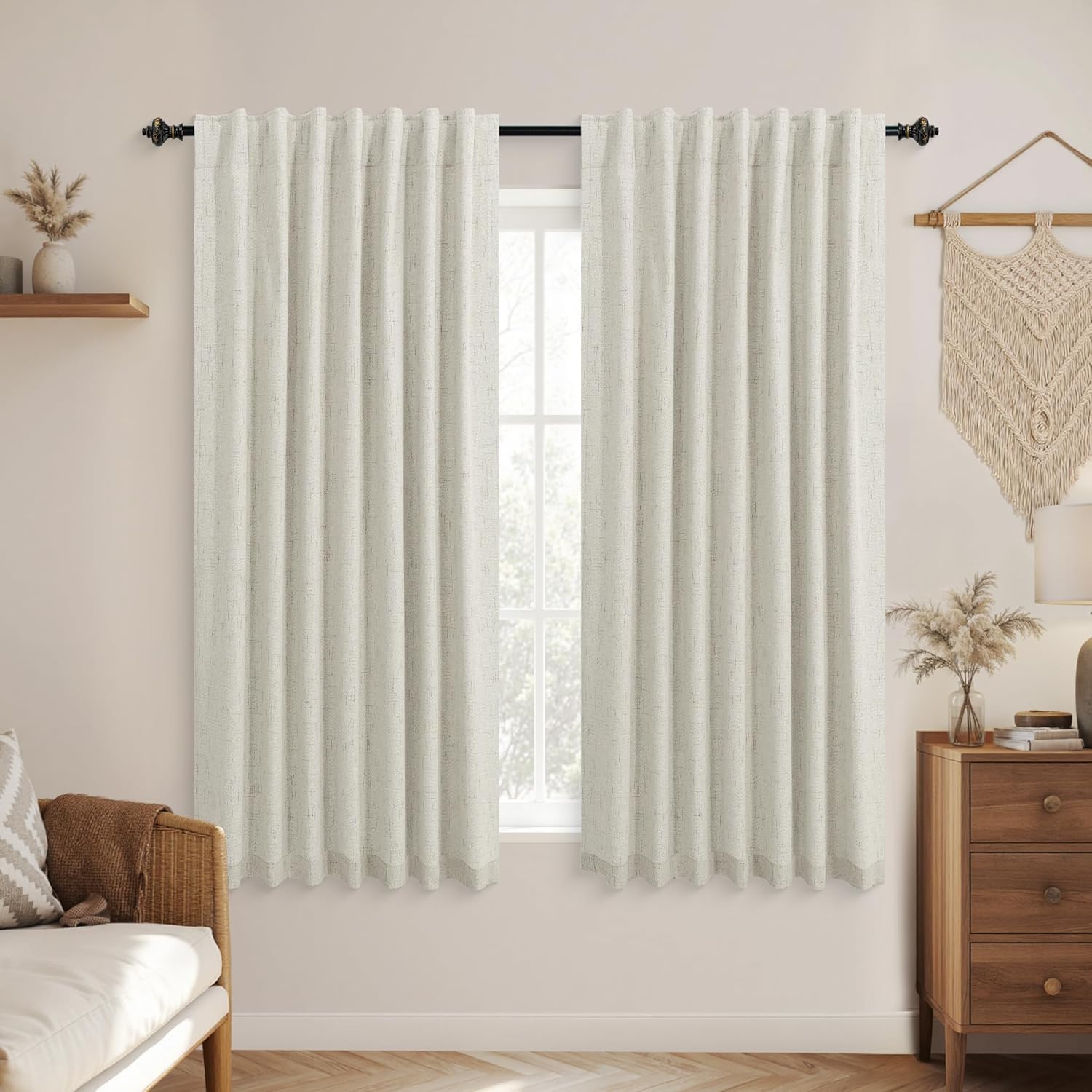 Extra Wide Soundproof Blackout Curtains with Pleated Back Tab Rod Pocket,96 Inch Long 2 Panel Set Thermal Curtain for Winter Insulated to Keep Cold Out Noise Reducing Curtains for Living Room Bedroom