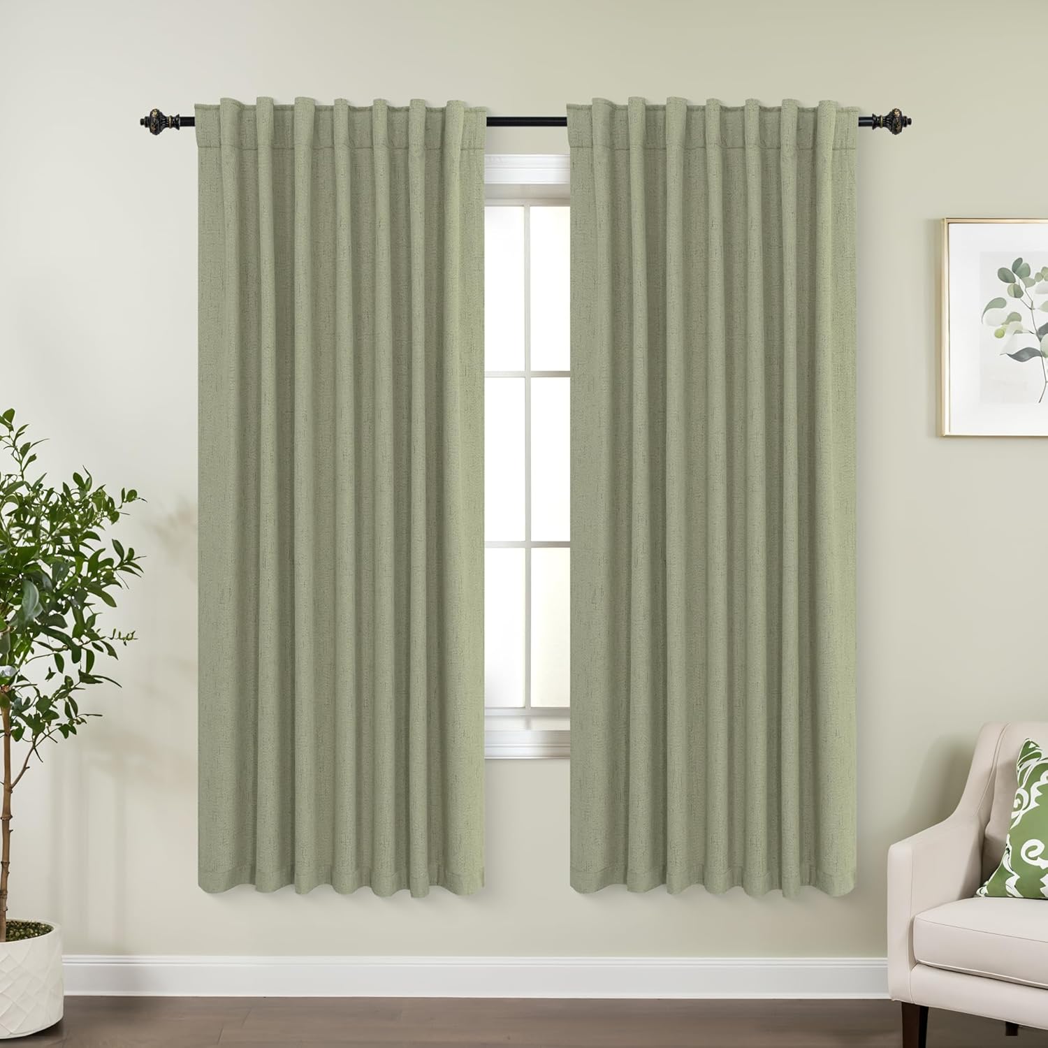 Extra Wide Soundproof Blackout Curtains with Pleated Back Tab Rod Pocket,96 Inch Long 2 Panel Set Thermal Curtain for Winter Insulated to Keep Cold Out Noise Reducing Curtains for Living Room Bedroom