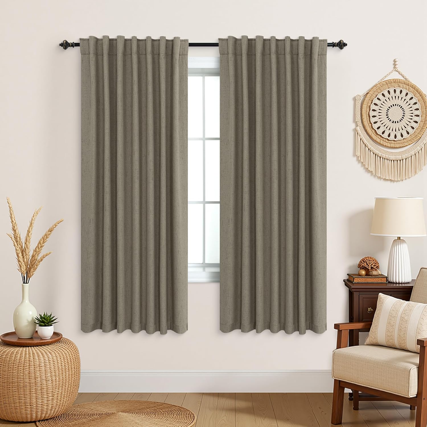 Extra Wide Soundproof Blackout Curtains with Pleated Back Tab Rod Pocket,96 Inch Long 2 Panel Set Thermal Curtain for Winter Insulated to Keep Cold Out Noise Reducing Curtains for Living Room Bedroom