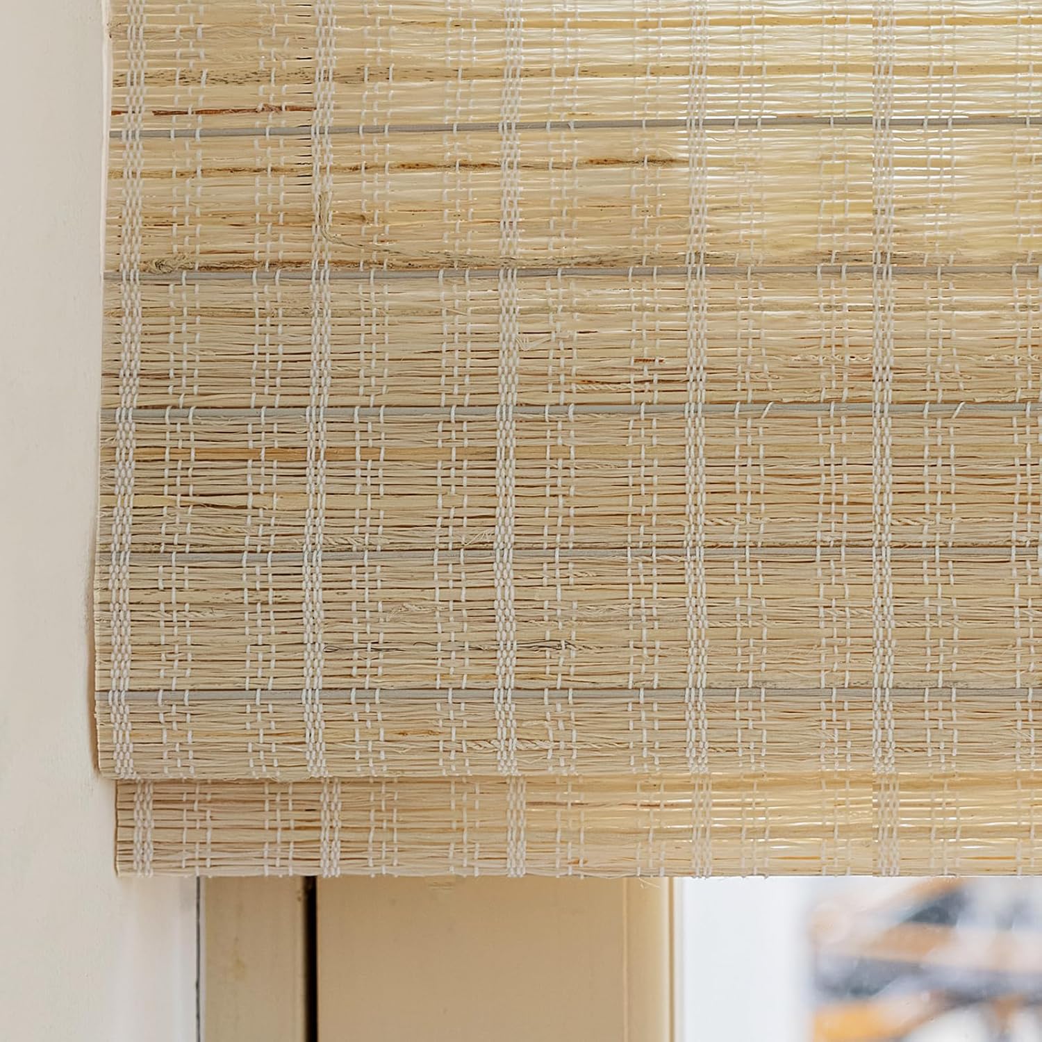 Artdix Cordless Linen Roman Shades, Natural Custom Fabric Room Darkening Roman Window Shades Blinds for Doors, French Doors, Kitchen Windows, Bathroom Windows