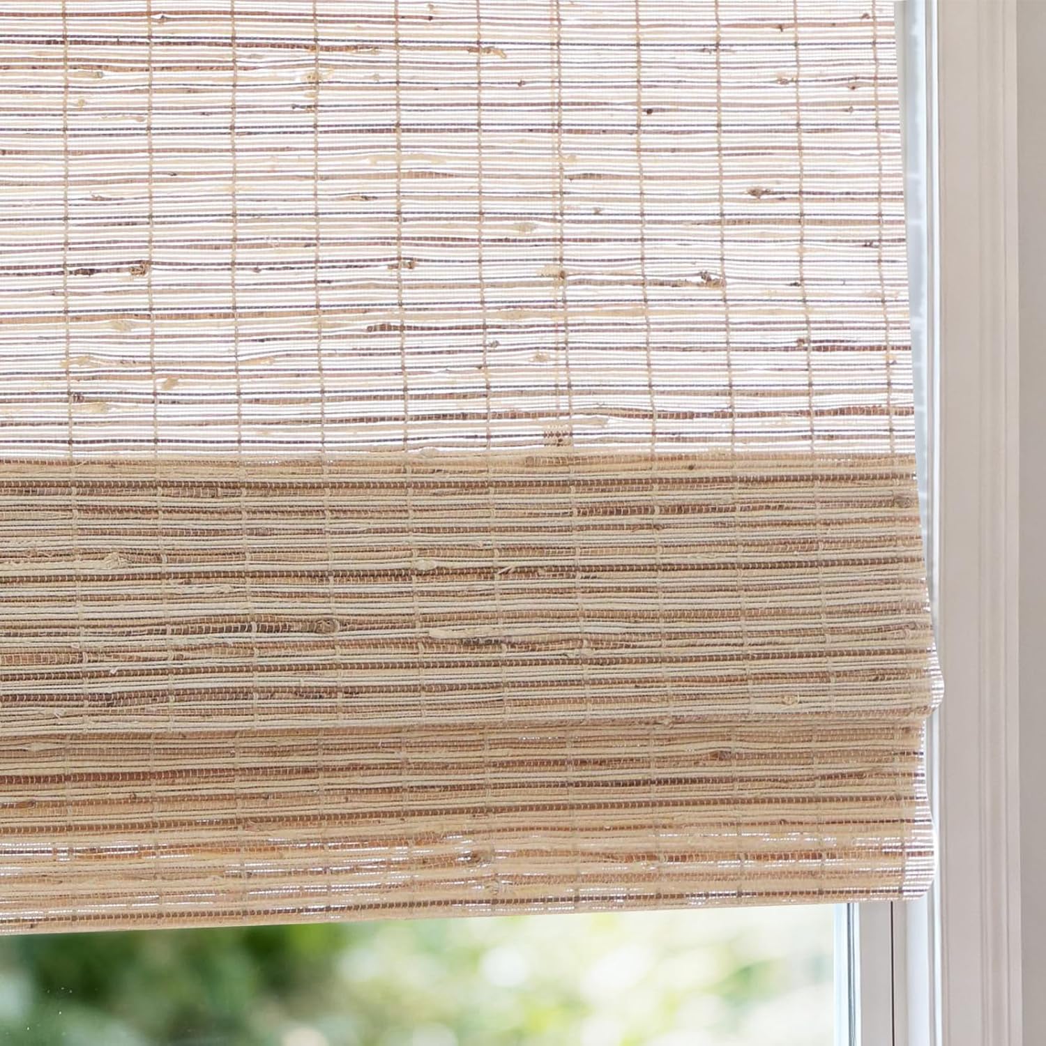 Artdix Cordless Linen Roman Shades, Natural Custom Fabric Room Darkening Roman Window Shades Blinds for Doors, French Doors, Kitchen Windows, Bathroom Windows