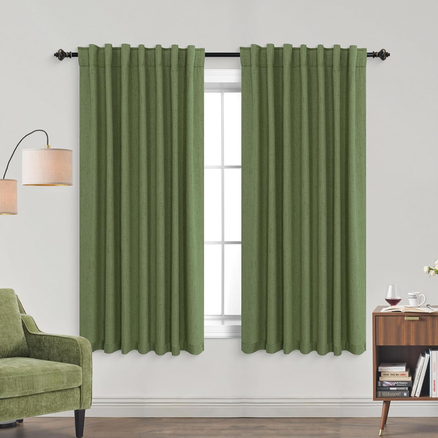 Extra Wide Soundproof Blackout Curtains with Pleated Back Tab Rod Pocket,96 Inch Long 2 Panel Set Thermal Curtain for Winter Insulated to Keep Cold Out Noise Reducing Curtains for Living Room Bedroom