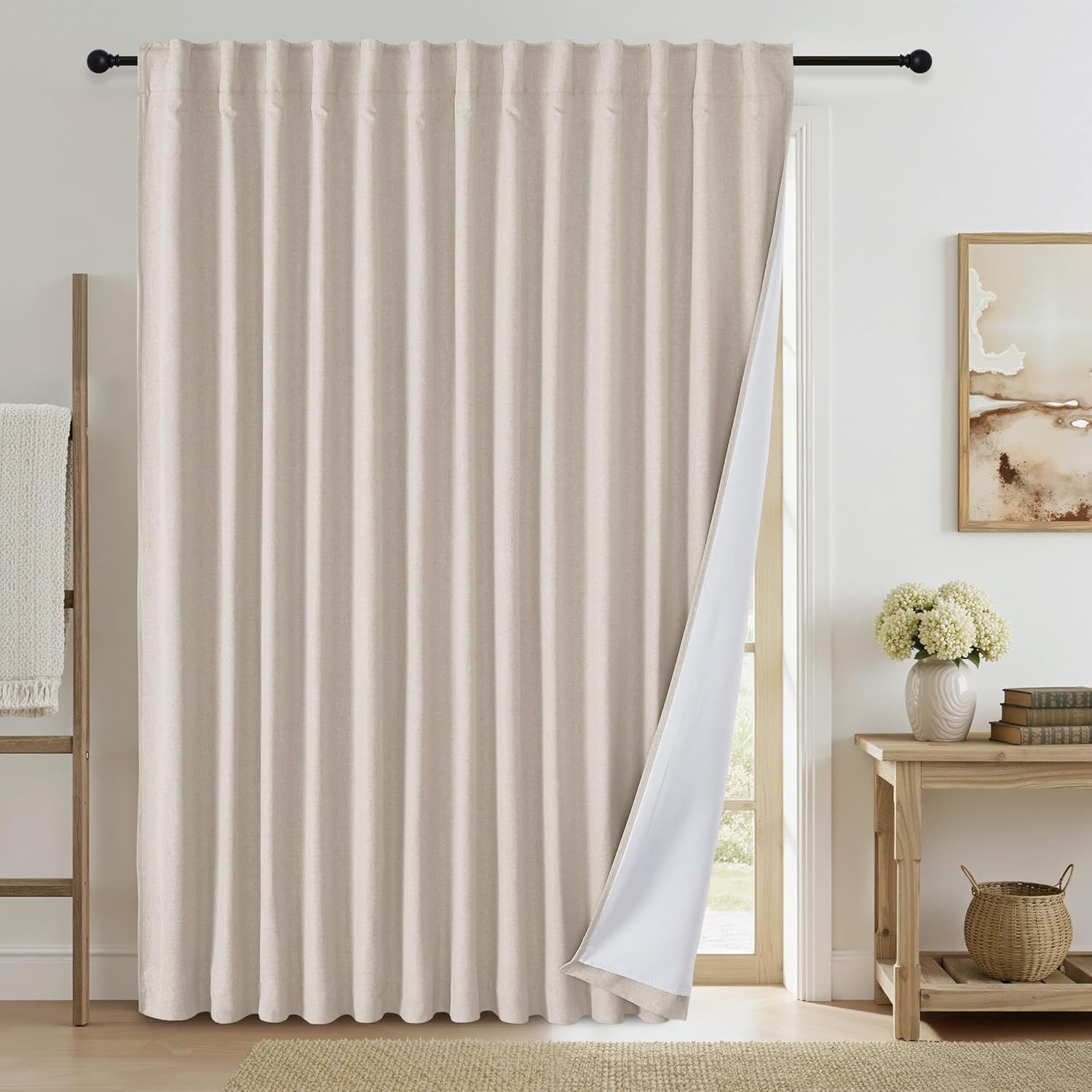 RYB HOME Soundproof Curtains 84 inches - 3 Layers Blackout Curtains Noise Cancelling Thermal Insulted Drapes for Door Window Living Room Nursery Divider Drapes, W 52 x L 84 inch, Gray, 1 Pair