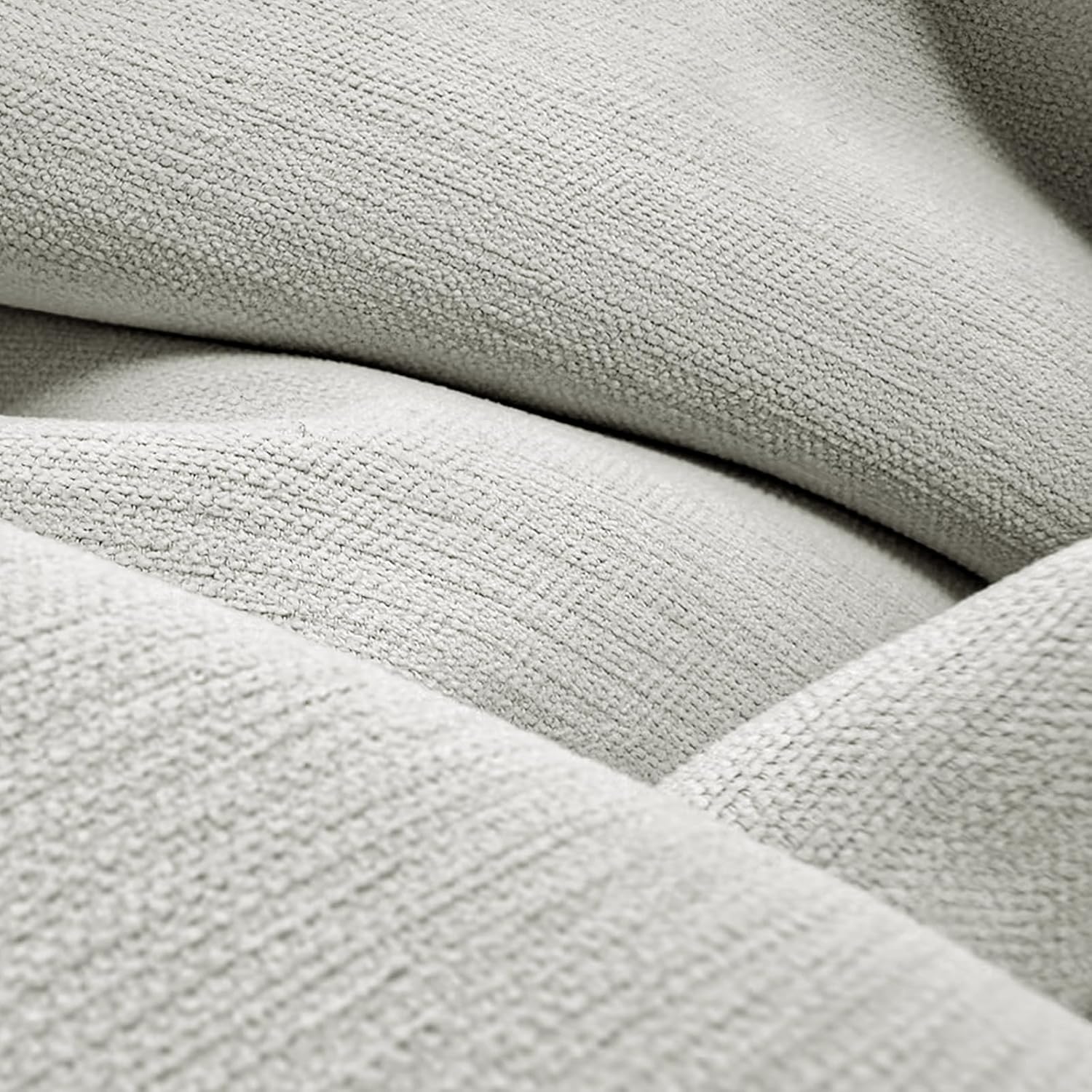 Chenille Blackout Curtains 96 Inches Long Thermal Insulated Curtains for Living Room Bedroom Grey Light Blocking Privacy Drapes Thick Noise Reducing Window Curtains 2 Panle Set Back Tab Neutral Drapes