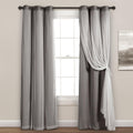 Lush Decor Sheer Grommet Curtains With Insulated Blackout Lining, Window Curtain Panels, Pair, 38"W x 120"L, Wheat - Curtain With Sheer Overlay, Elegant Blackout Curtains for Bedroom