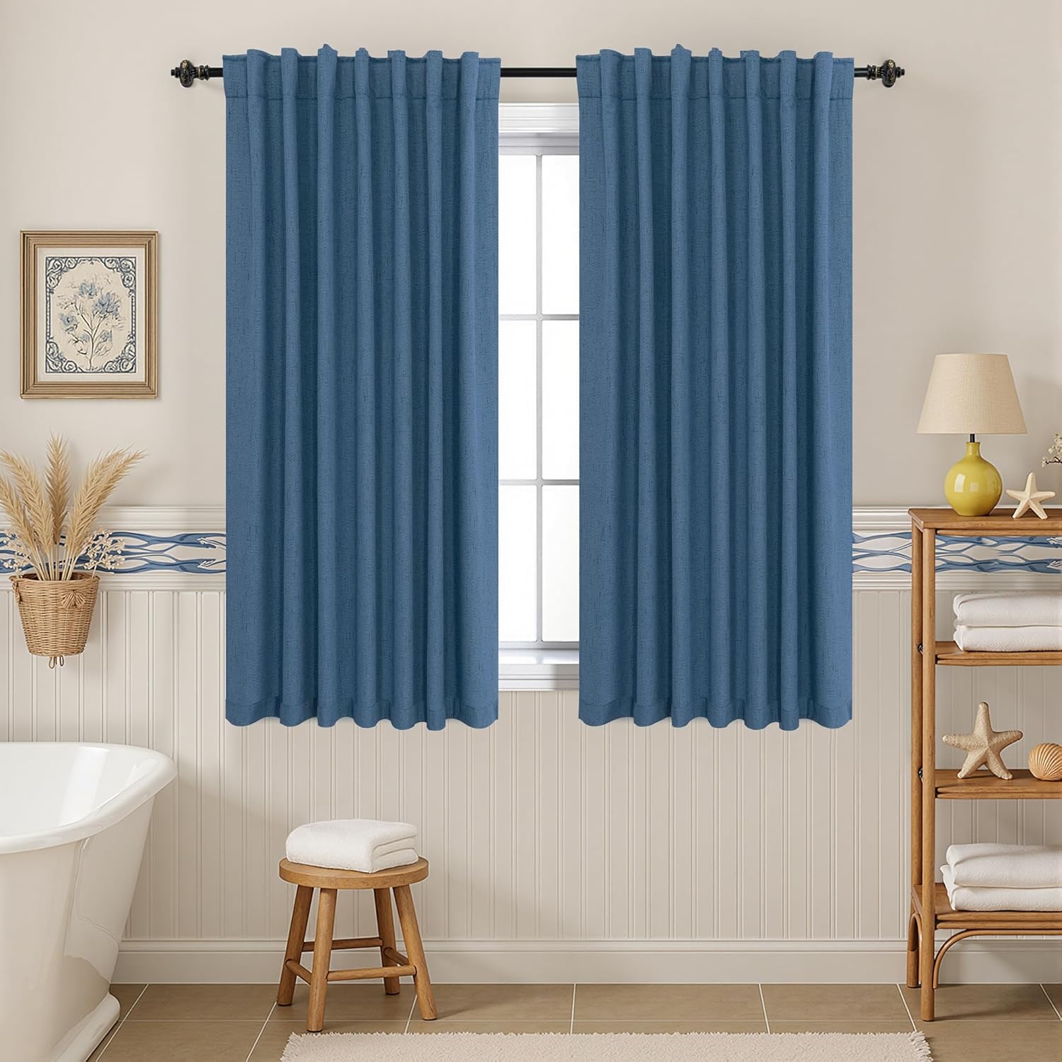 Extra Wide Soundproof Blackout Curtains with Pleated Back Tab Rod Pocket,96 Inch Long 2 Panel Set Thermal Curtain for Winter Insulated to Keep Cold Out Noise Reducing Curtains for Living Room Bedroom