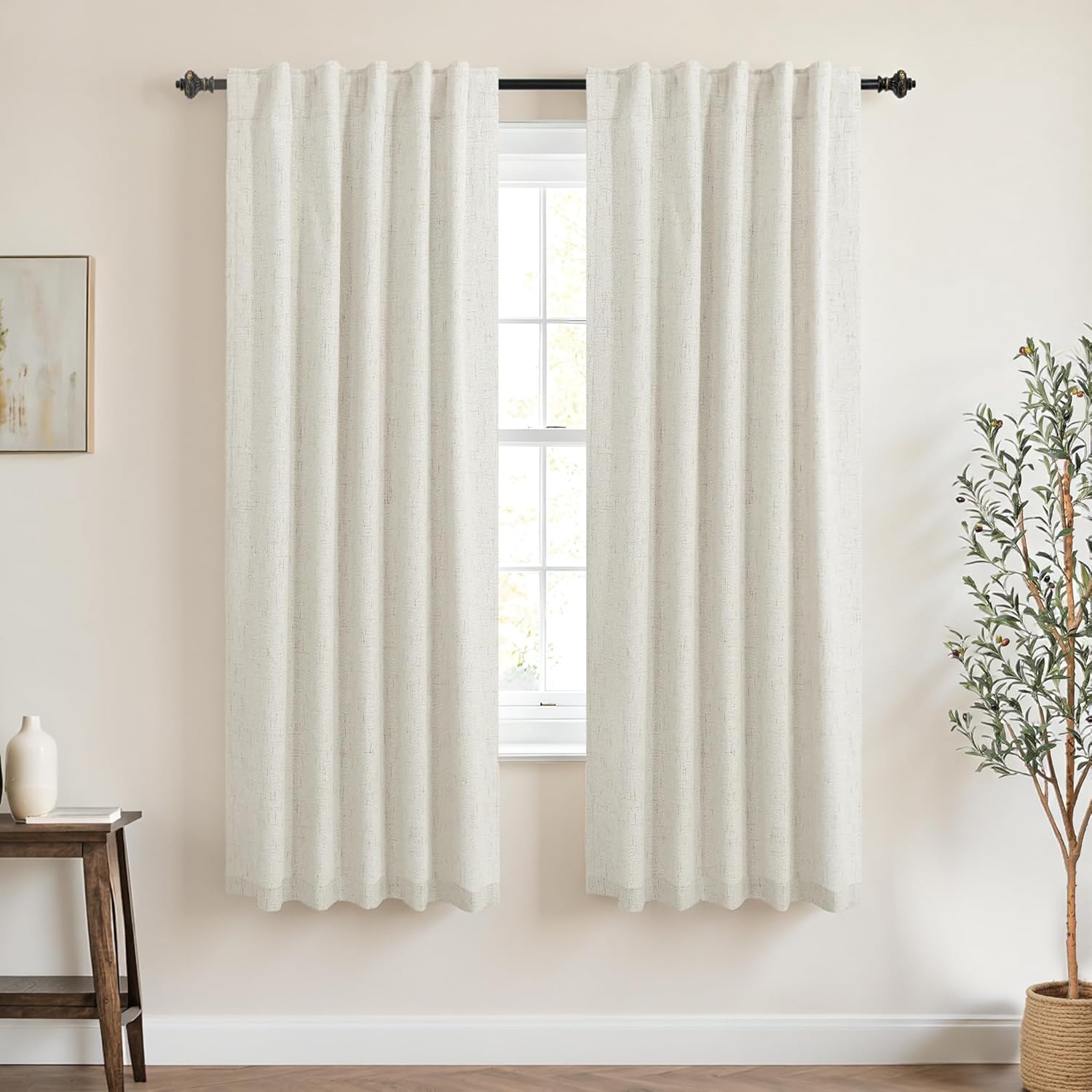 Extra Wide Soundproof Blackout Curtains with Pleated Back Tab Rod Pocket,96 Inch Long 2 Panel Set Thermal Curtain for Winter Insulated to Keep Cold Out Noise Reducing Curtains for Living Room Bedroom