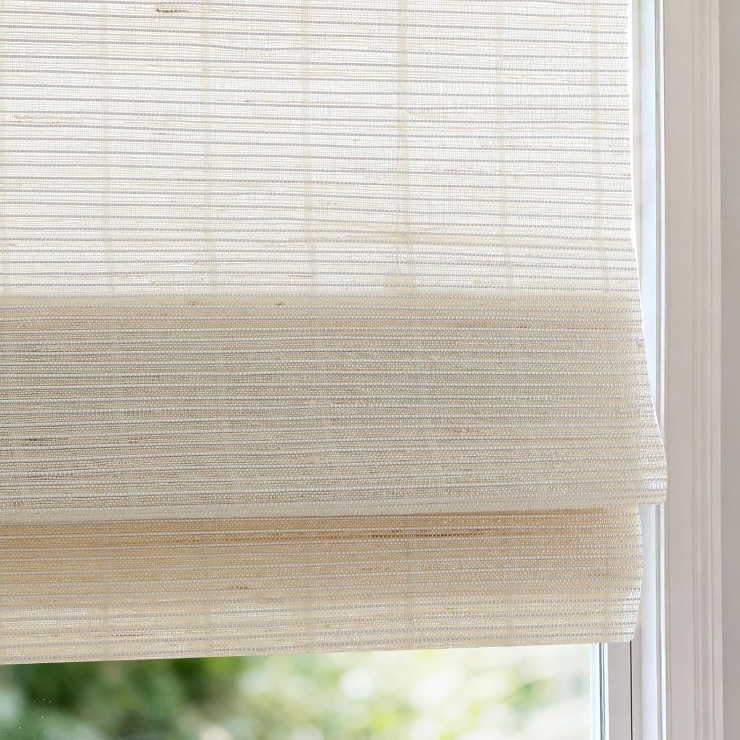 Artdix Cordless Linen Roman Shades, Natural Custom Fabric Room Darkening Roman Window Shades Blinds for Doors, French Doors, Kitchen Windows, Bathroom Windows