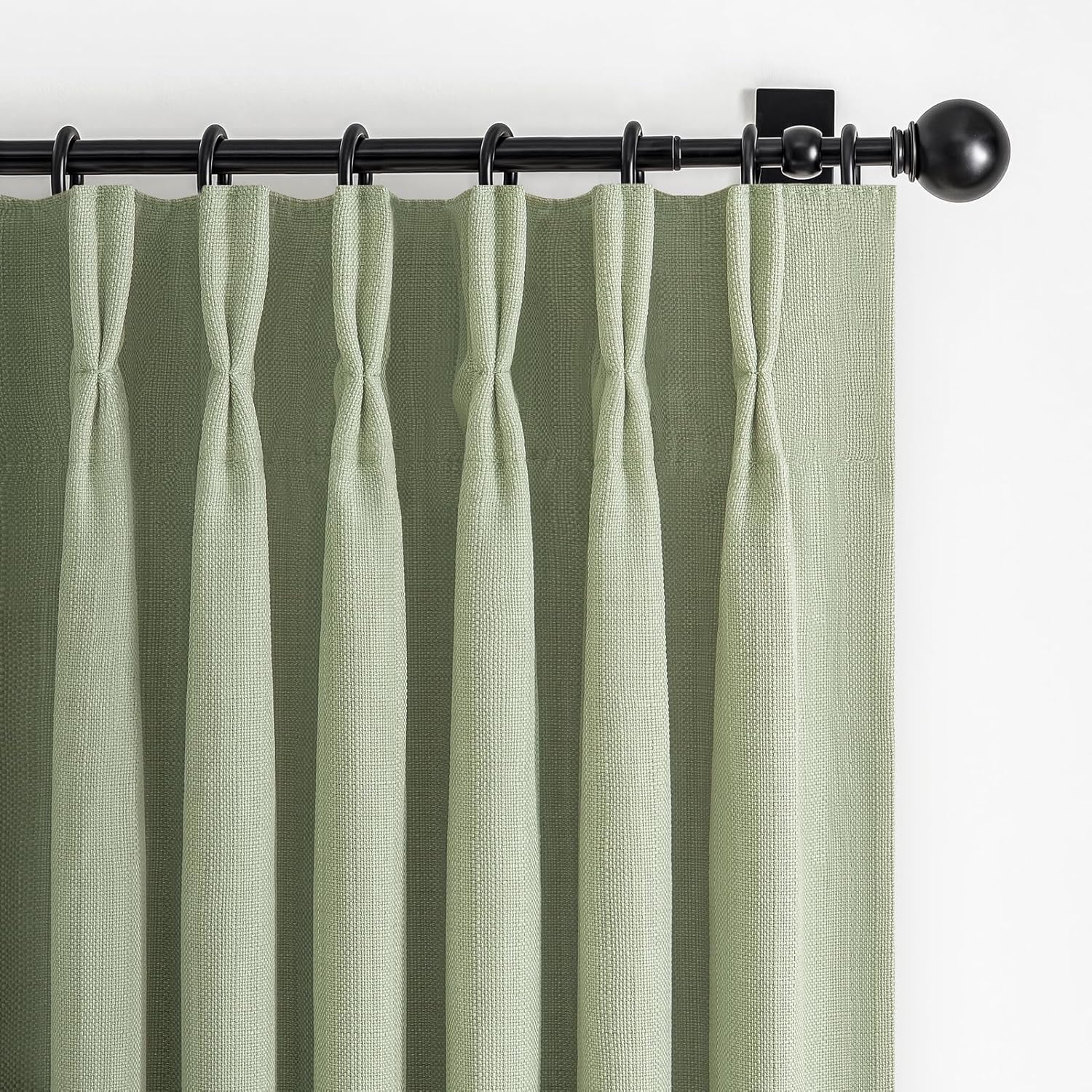 Memory Trained Pinch Pleated 96 Inch Viral Curtains for Living Room 2 Panels Set, Dark Grey Blackout Double Layer Linen Thermal Privacy Noise Reducing Elegant Windows Curtain for Kids Room 8 FT Length