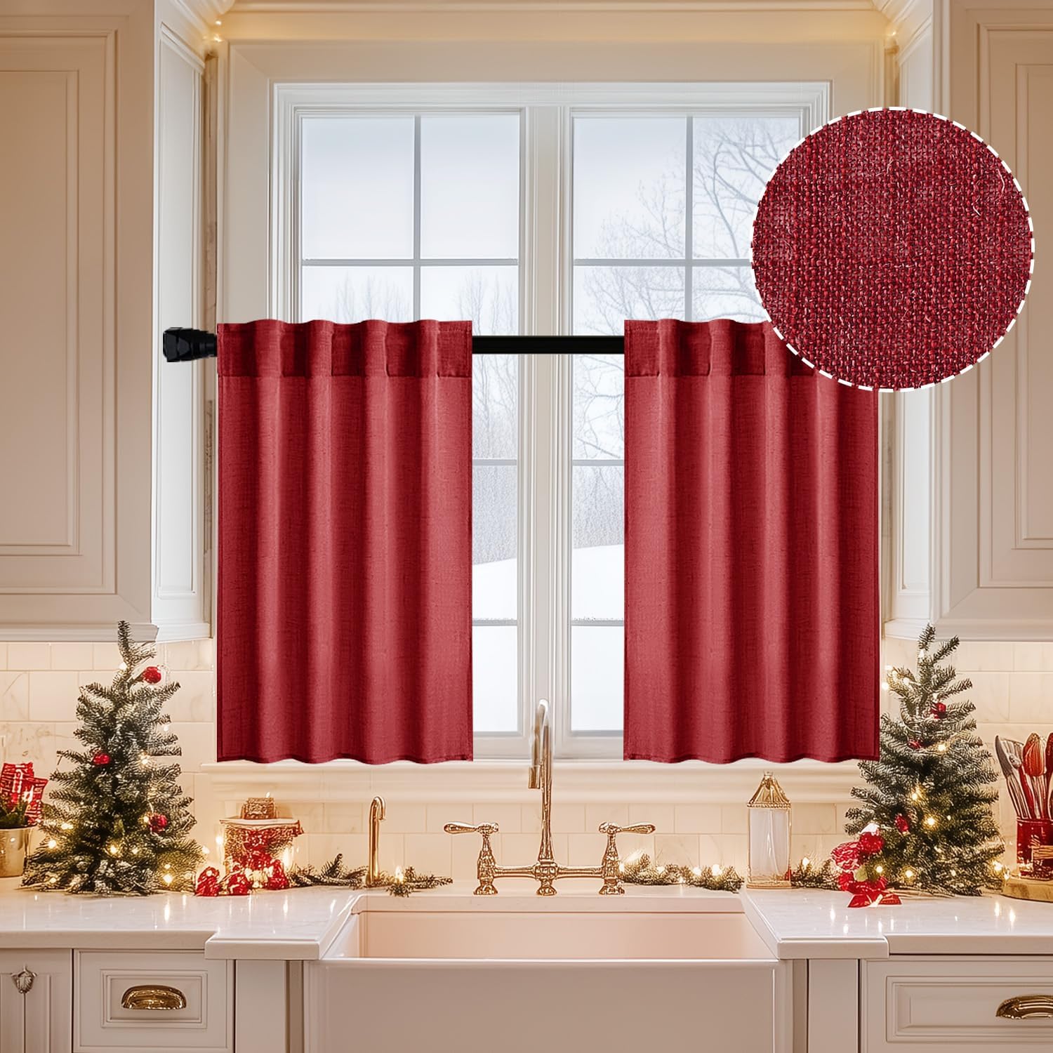 MIULEE Beige Linen Curtains 96 Inches Long 2 Panels for Bedroom Living Room, Soft Linen Textured Window Drapes Semi Sheer Light Filtering Back Tab Rod Pocket Farmhouse Modern Burlap Look Decor