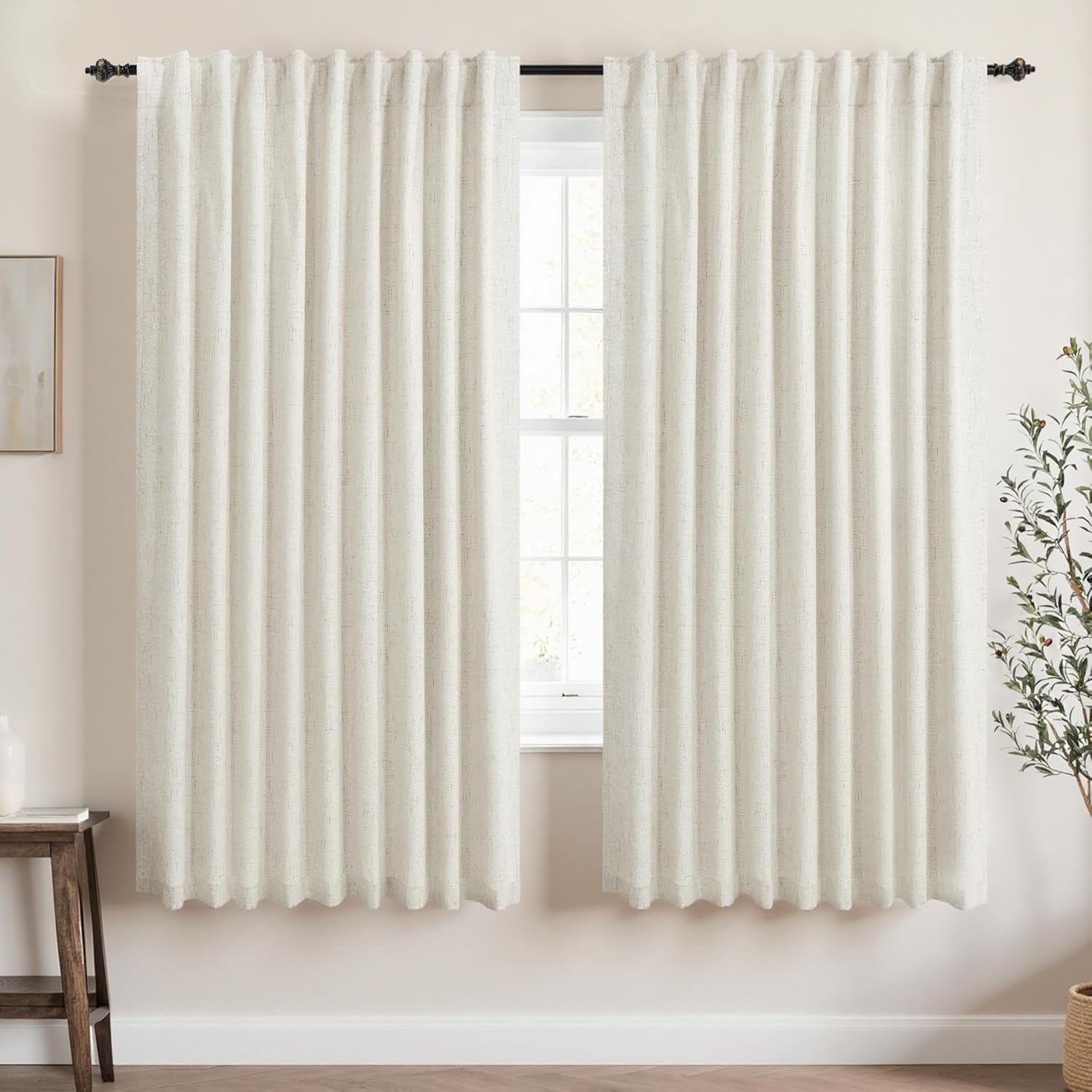 Extra Wide Soundproof Blackout Curtains with Pleated Back Tab Rod Pocket,96 Inch Long 2 Panel Set Thermal Curtain for Winter Insulated to Keep Cold Out Noise Reducing Curtains for Living Room Bedroom
