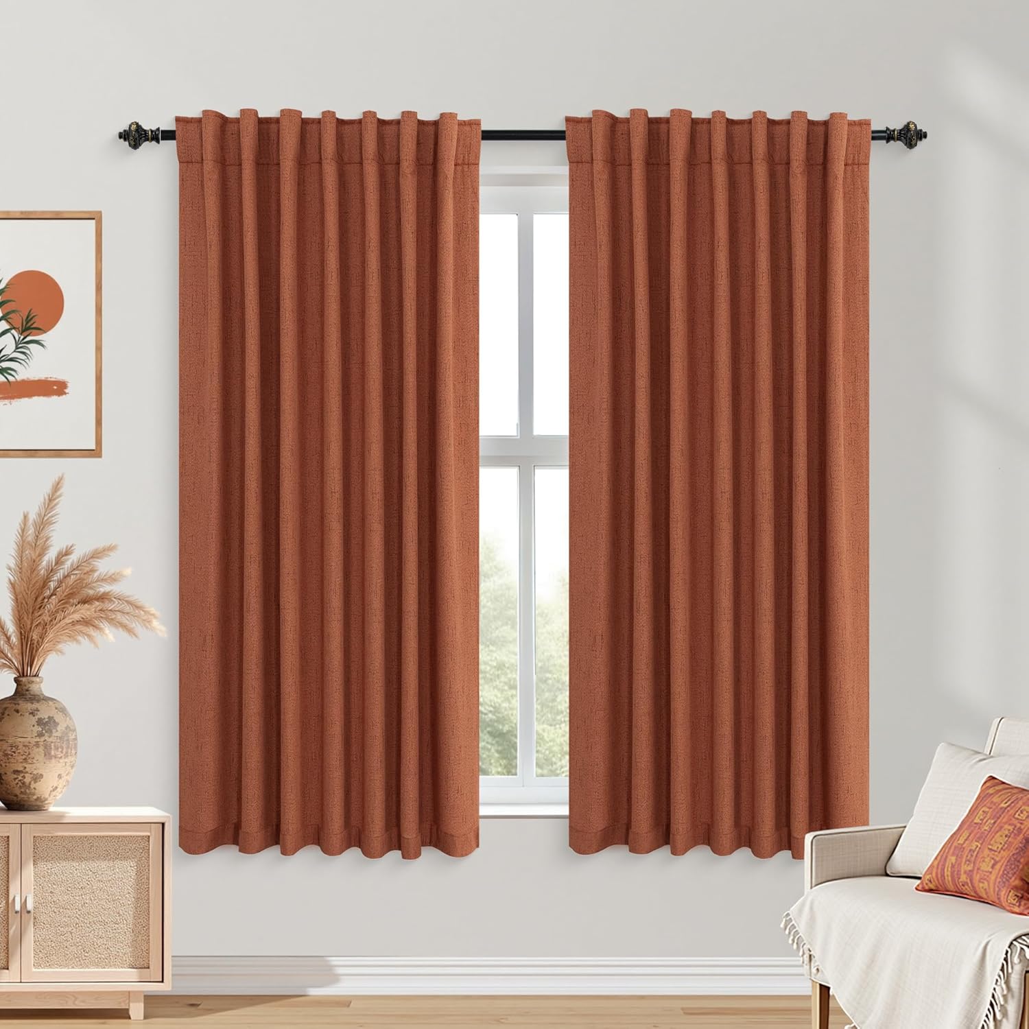 Extra Wide Soundproof Blackout Curtains with Pleated Back Tab Rod Pocket,96 Inch Long 2 Panel Set Thermal Curtain for Winter Insulated to Keep Cold Out Noise Reducing Curtains for Living Room Bedroom
