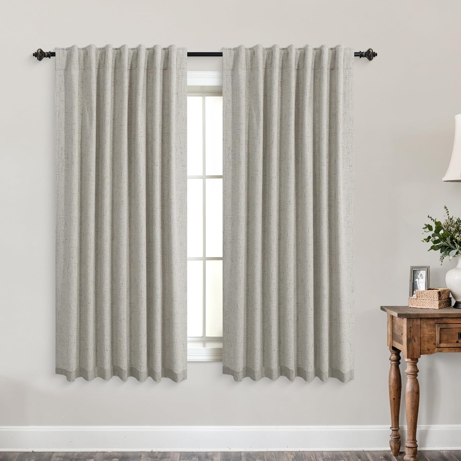 Extra Wide Soundproof Blackout Curtains with Pleated Back Tab Rod Pocket,96 Inch Long 2 Panel Set Thermal Curtain for Winter Insulated to Keep Cold Out Noise Reducing Curtains for Living Room Bedroom