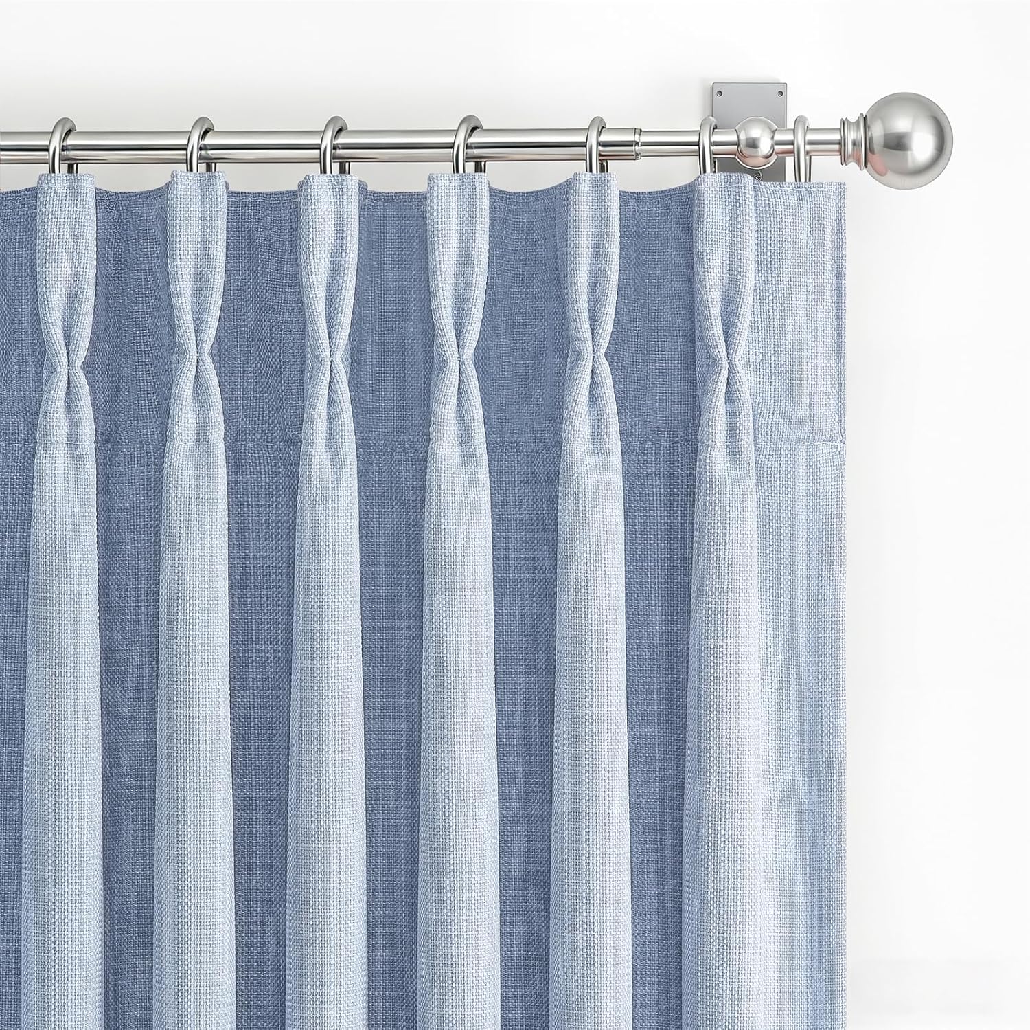 Memory Trained Pinch Pleated 96 Inch Viral Curtains for Living Room 2 Panels Set, Dark Grey Blackout Double Layer Linen Thermal Privacy Noise Reducing Elegant Windows Curtain for Kids Room 8 FT Length