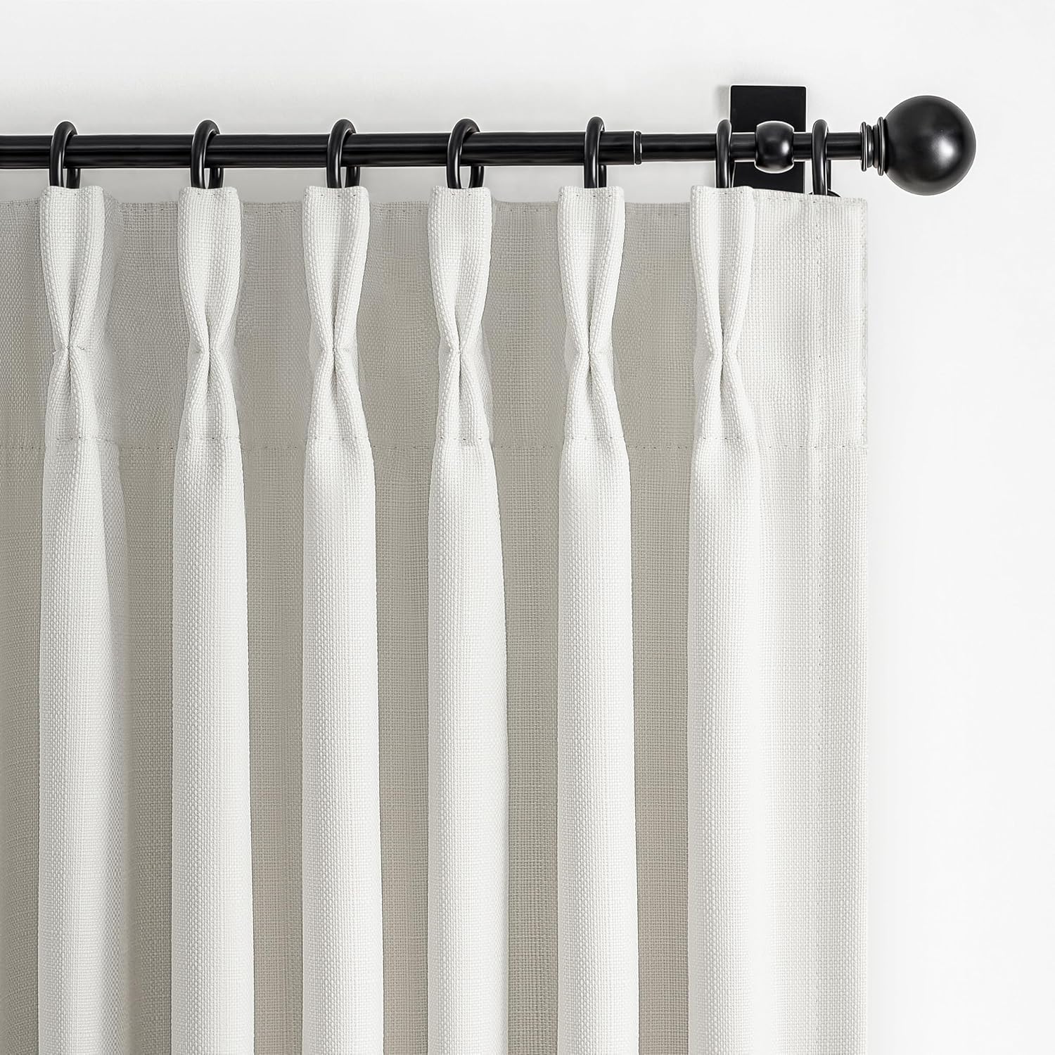 Memory Trained Pinch Pleated 96 Inch Viral Curtains for Living Room 2 Panels Set, Dark Grey Blackout Double Layer Linen Thermal Privacy Noise Reducing Elegant Windows Curtain for Kids Room 8 FT Length