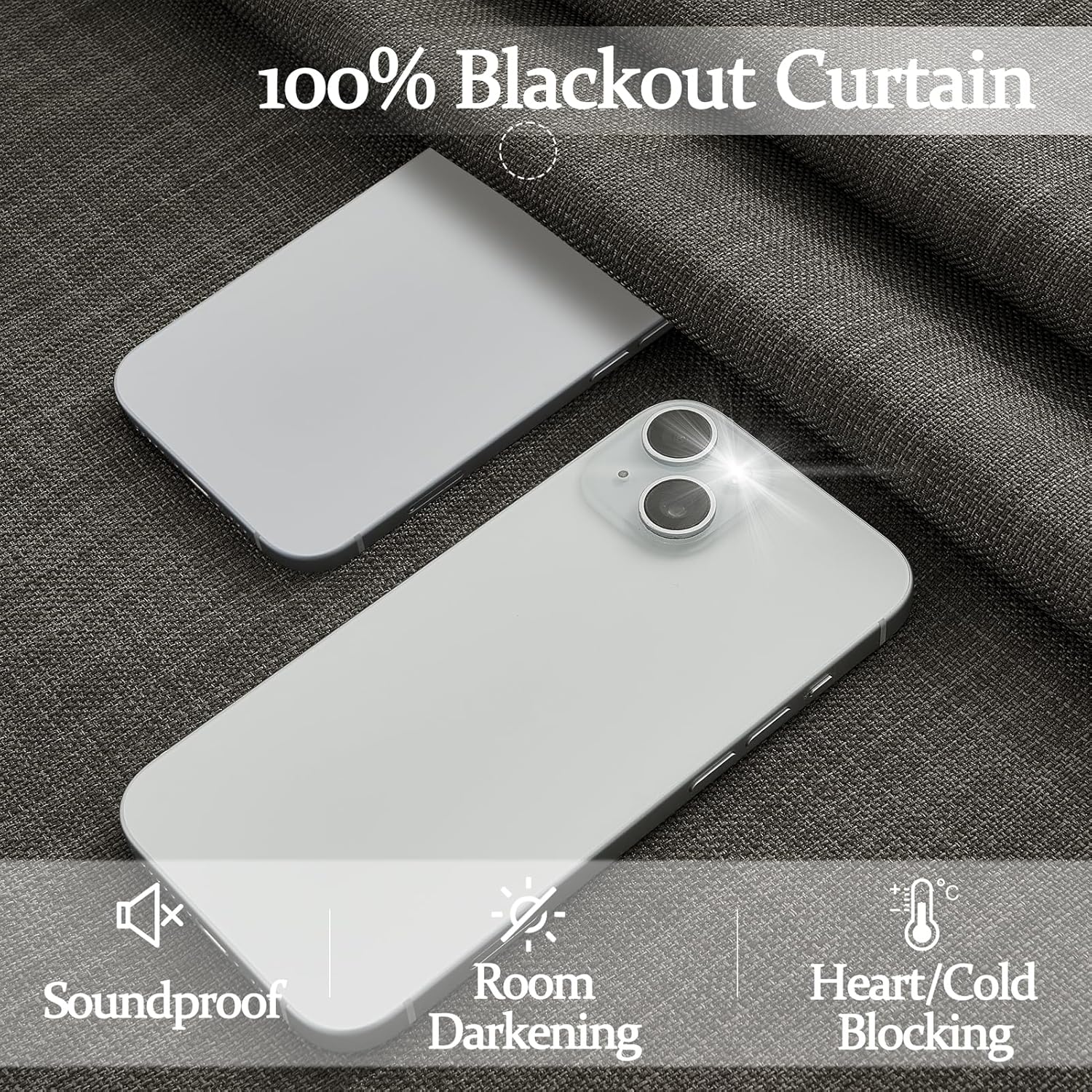 Memory Trained Pinch Pleated 96 Inch Viral Curtains for Living Room 2 Panels Set, Dark Grey Blackout Double Layer Linen Thermal Privacy Noise Reducing Elegant Windows Curtain for Kids Room 8 FT Length