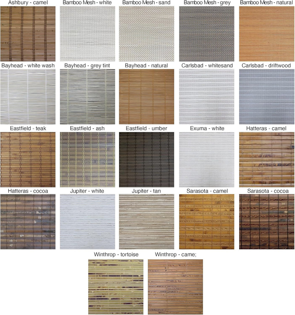 Cordless Woven Wood Roman Shades, Sizes 20 to 72 Wide and 24 to 72 High, Hatteras Camel (Click Customize Now)