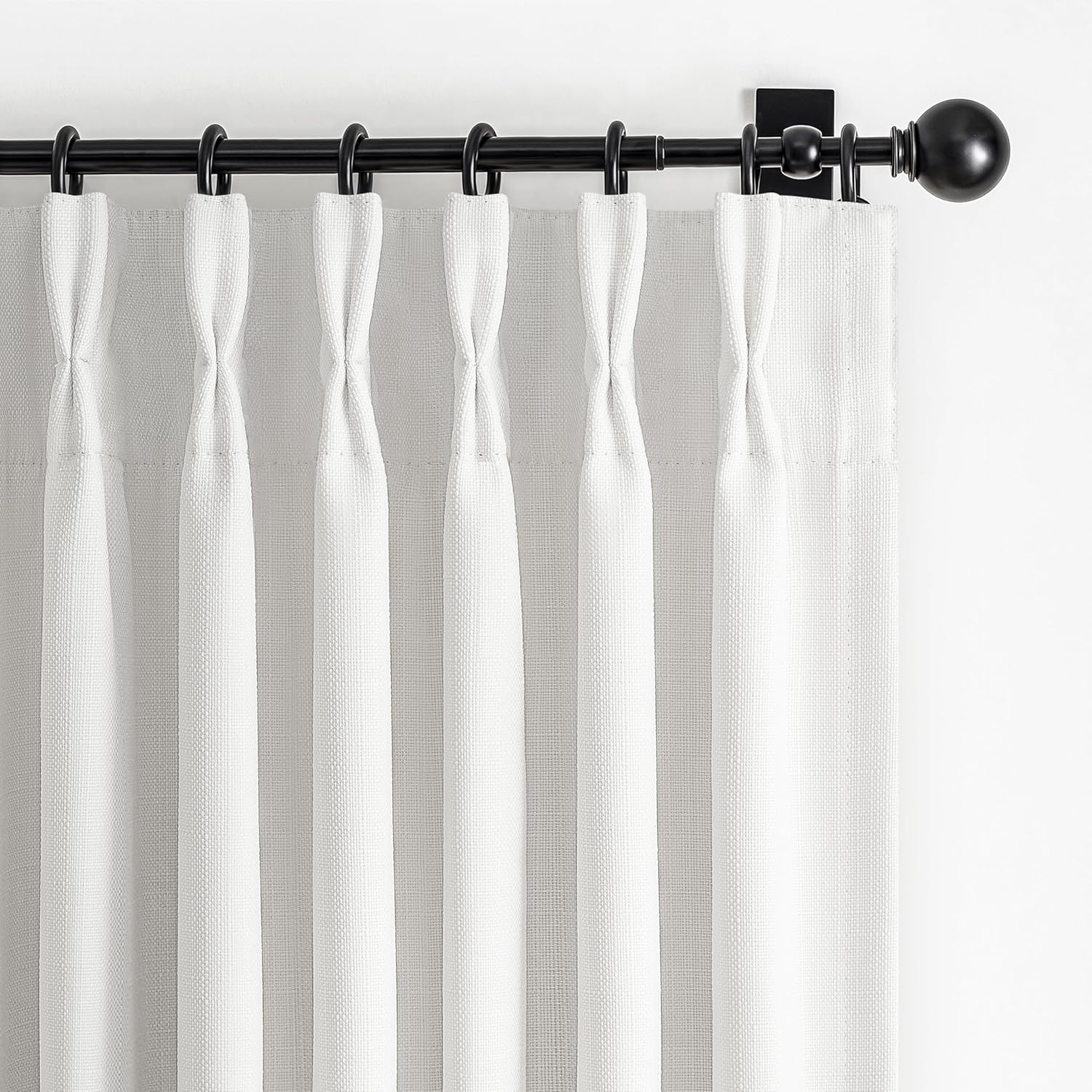 Memory Trained Pinch Pleated 96 Inch Viral Curtains for Living Room 2 Panels Set, Dark Grey Blackout Double Layer Linen Thermal Privacy Noise Reducing Elegant Windows Curtain for Kids Room 8 FT Length